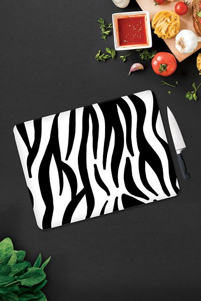 Decorita Zebra Pattern |   Glass Cutting Board - Glass Cutting Board |   30cm X 40cm