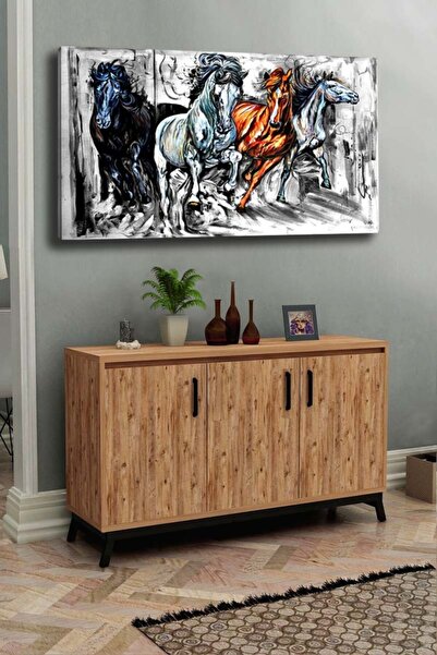 ALLEGORYA Kanvas Duvar Tablosu At Temalı Dekoratif Tablo Polyester Kumaş