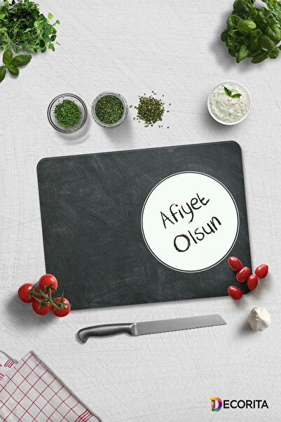 Decorita لوح تقطيع زجاجي ذو مظهر السبورة - 30 سم × 40 سم