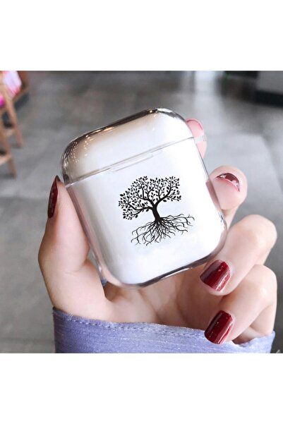 mooodcase Yaşam Ağacı Desenli Şeffaf  Kablosuz Kulaklık Kılıfı