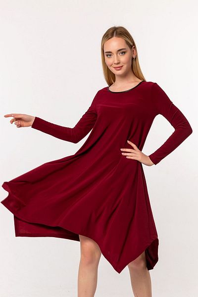 Laranor Burgundy Asymmetrical Shalwar Cut Dress