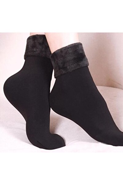 Miss Madam Women Socks جوارب نسائية سوداء مكونة من 3 قطع مطاطية مجعدة