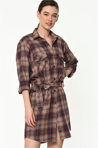 Dewberry Z6669 Women's Shirt Beige Red