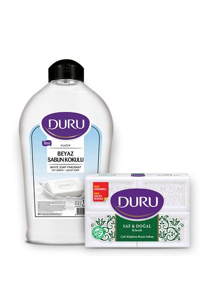 Duru White Soap Scented 1.5 Liter and Pure Natural Classic 4x150gr