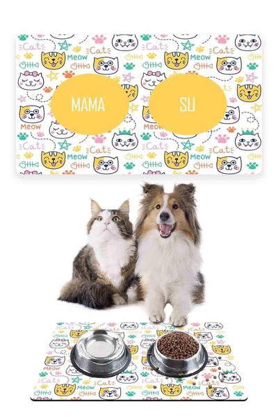 Patipeti بساط تغذية الحيوانات الأليفة بالطعام والماء، قاعدة ماصة سهلة التنظيف...