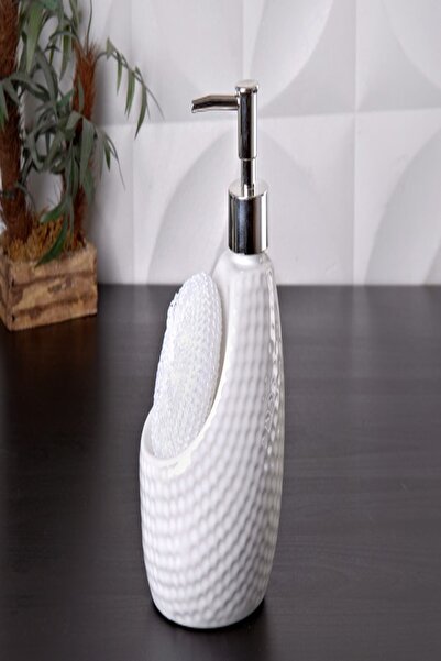 Keskinbıçak Porselen Süngerli Tombul Büyük Boy Sıvı Sabunluk