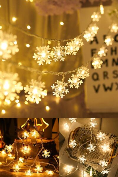 Trendpoint Dekoratif Kar Tanesi Model Şerit Led 20'li