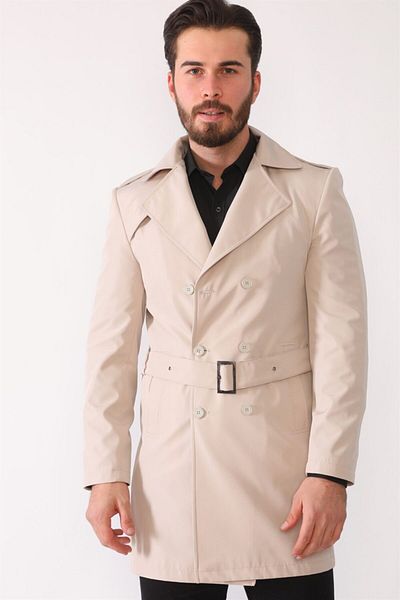 Dewberry Plt8321 Men's Top Coat-beige