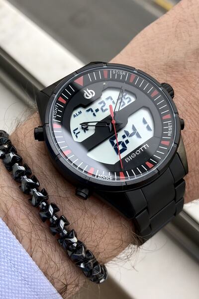 Bigotti Full Çelik Siyah Erkek Kol Saati+ Hediye Elg1061