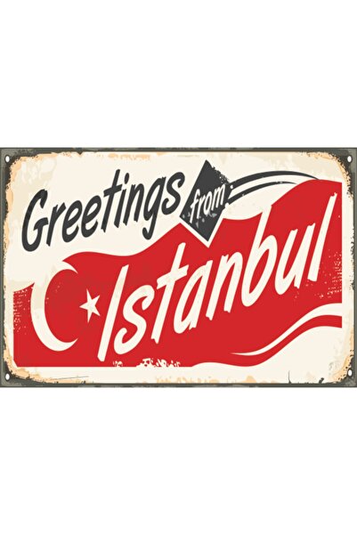 Hayat Poster تحيات من اسطنبول ملصق خشبي قديم