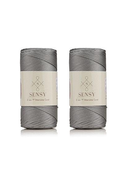 SENSY Premium 400 gr Polyester Macrame Thread 2 Mm Set of 2 Gray Macrame Thread Pad Bag Thread No:4