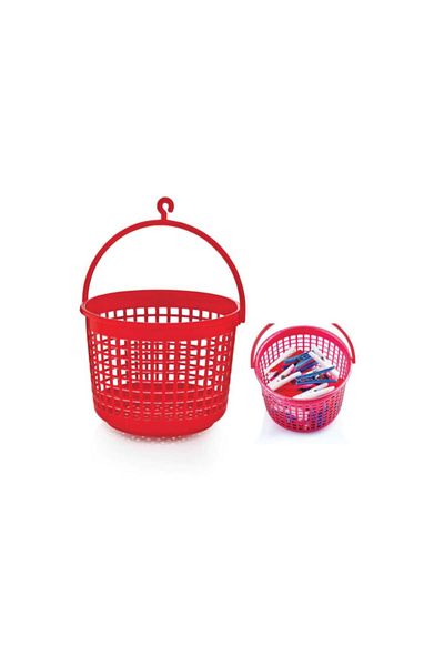 Zambak Plastic Peg Basket, 104 Pegs, Classic Model, White Color