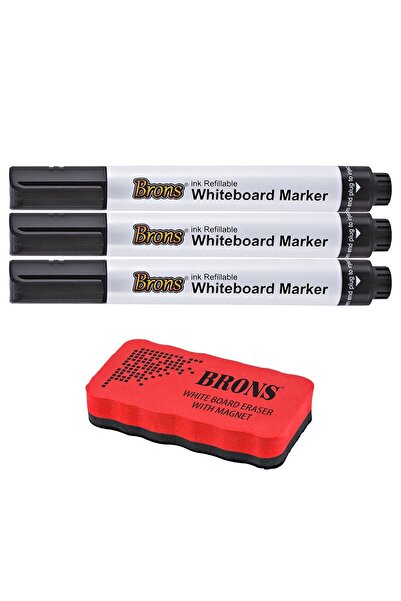 Brons Doldurulabilir Siyah Tahta Kalemi Manyetik Silgi Seti