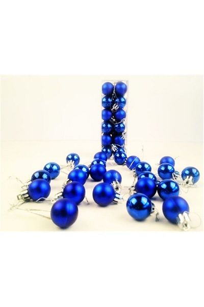 parti sürprizi Ornament Minge Strălucitoare Albastru Pom de Crăciun 6 cm 6 Bucăți