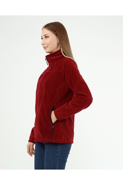 VEGA PORT Γυναικείο Claret Red Fleece με γιακά με φερμουάρ