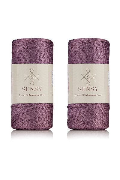 SENSY Premium 400 gr Polyester Macrame Thread 2 Mm Set of 2 Plum Macrame Thread Pad Bag Thread No:4