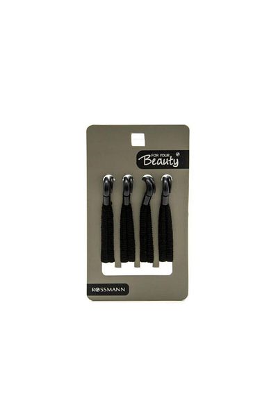 FOR YOUR BEAUTY Black Buckle Hooked 4-Piece Towel Set - Khtk1