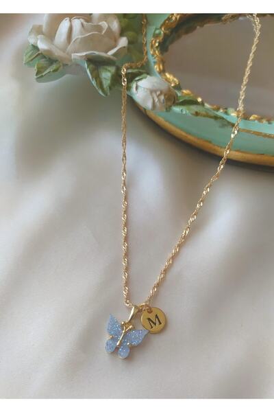 Asia by Leuvoié M Harfli Mavi Kelebek Kolye