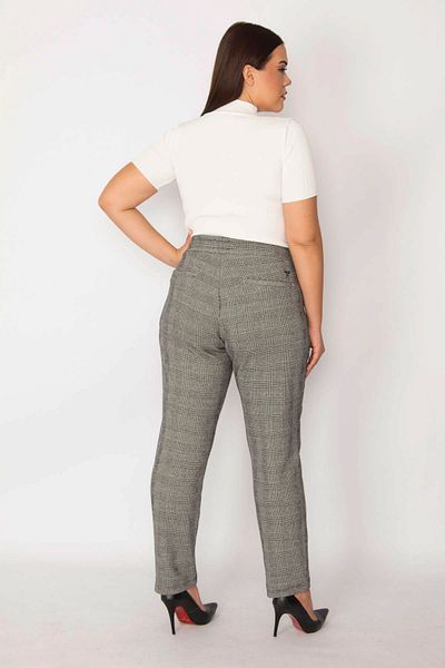 Şans Plus Size Pants - Gray - Carrot pants
