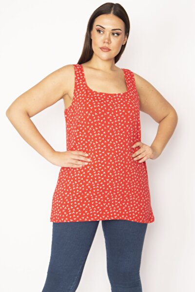 Şans Plus Size Blouse - Red - Relaxed fit