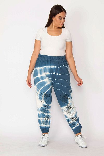 Şans Plus Size Pants - Navy blue - Joggers