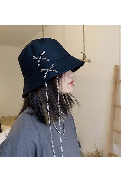 Shopiolog Unisex K Pop Design Chain Bucket Hat...