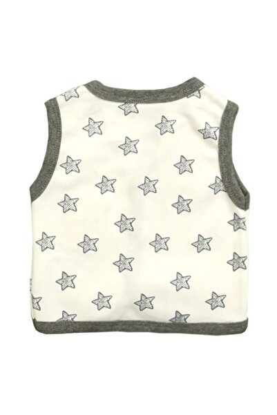 Aziz Bebe Men's Teddy Bear Patterned Snap Cotton Vest