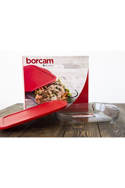 Paşabahçe Square Pyrex Tray with Silicone Lid 59024