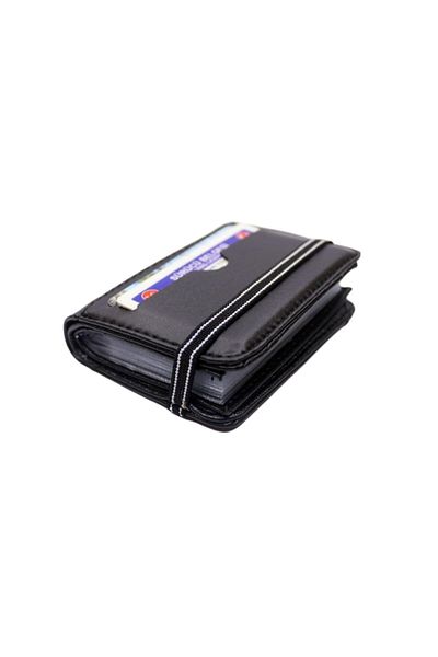 MKM MAN Leather Look Transparent Inside Card Holder & Wallet Standing Model