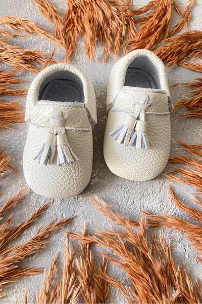 Li Puna - Bony White Genuine Leather First Step Shoes - Bony-01