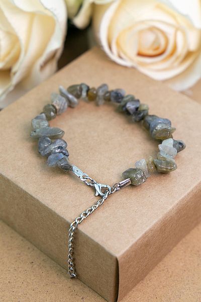 ByKolyeucum Labradorite Stone Broken Natural Stone Bracelet - Klcbl0125