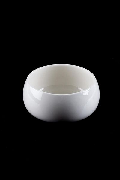 ACAR Bianco Perla Porcelain Curved Round Bowl - 13.3 Cm