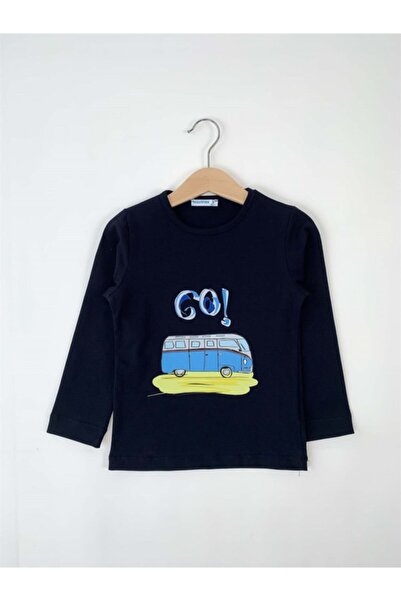 Mavipink Tricou cu mânecă lungă, albastru bleumarin, cu model minivan pentru ...