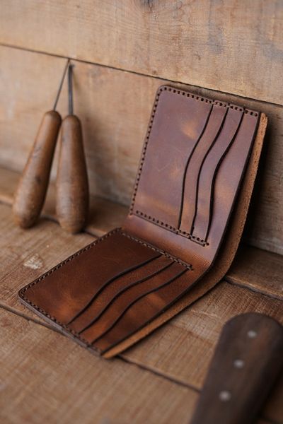 New Coast Leather 1900's Мъжки портфейл от естествена кожа, ръчна изработка
