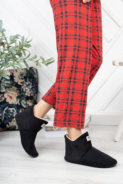 HUME Γυναικείες-ανδρικές Unisex Μαύρες Παντόφλες Home Boots Λούτρινα παπούτσια για το σπίτι