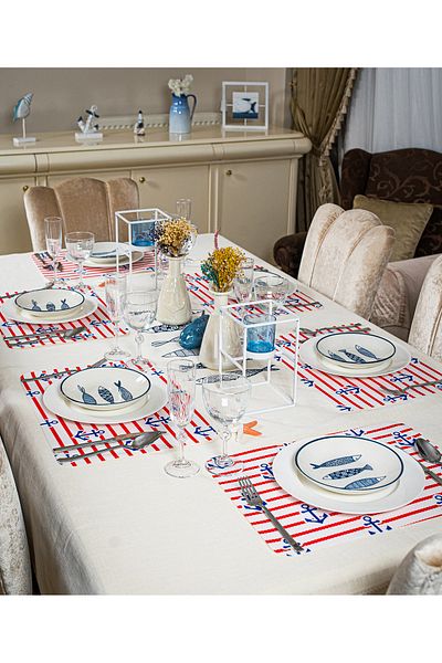 Hayveys home 6 Pieces Nautical Themed Placemat Set