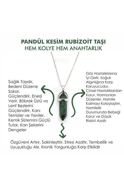 Mystic Energy Natural Stone Rubizoid Anilite Pandula Cut Both Necklace and Keychain |   Gift Natural Stone