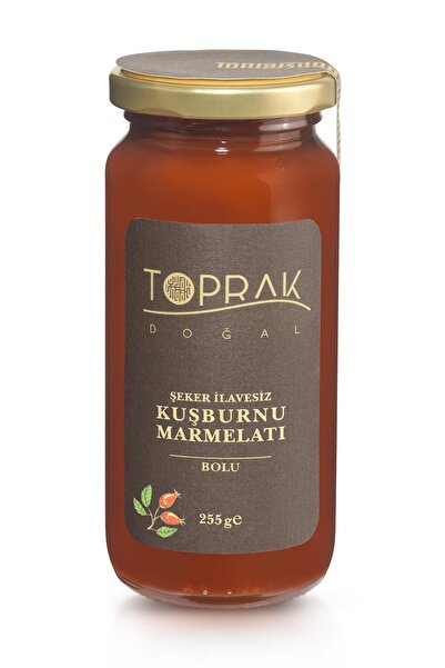 Toprak Doğal Kuşburnu Marmelatı 255 G Bolu - Şekersiz Kuşburnu Marmelatı - Kuşburnu Reçeli Şekersiz