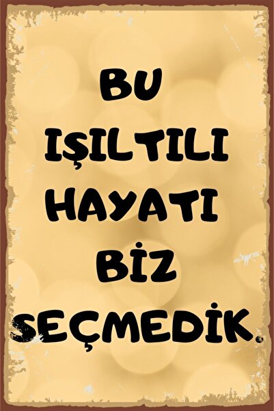 Hayal Poster Duvar Yazıları Işıltılı Hayat Retro Ahşap Poster