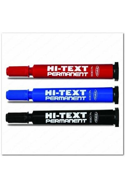Hi-Text Hi-text 830 Pb Round Tip Permanent Marker Parcel Pen 3 Colors