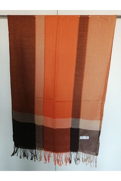 Butik Tülin Unisex Authentic Acrylic Multicolor Striped Tassel Shawl