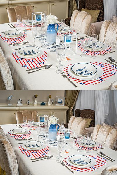 Hayveys home 6 Pieces Nautical Themed Placemat Set