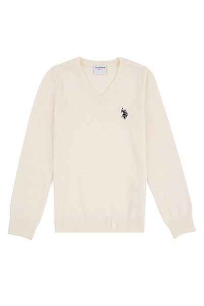 U.S. Polo Assn. White Girl's Sweater