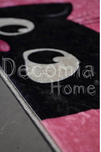 Decomia Home Digital Printed Non-Slip Base Black Cat Des.pink Double Bath Mat D8008