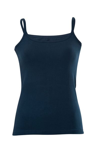 Anıt 2119 Women's Navy Blue Square Collar Lycra Ribbed Rope Strap Athlete