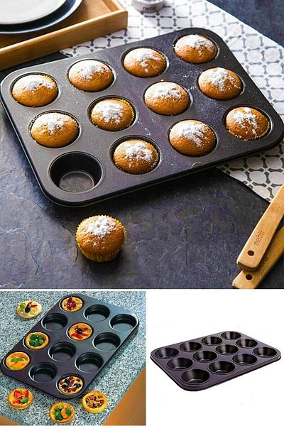 5DM Metal Non-Stick Muffin Cake Mold - 12 Compartments