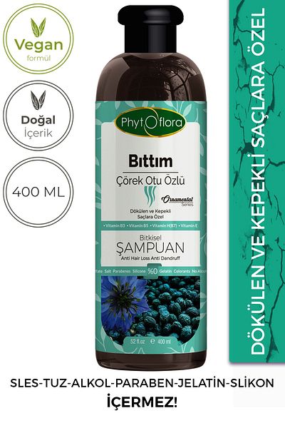 Phytoflora Bıttım Extract Herbal Shampoo Special for Hair Loss and Dandruff 400 ml