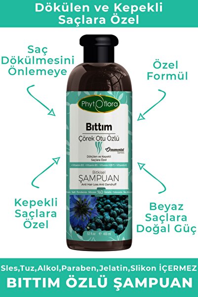 Phytoflora Tuzsuz Dökülen Ve Kepekli Saçlara Özel Bıttım Özlü Bitkisel Şampuan 400 ml