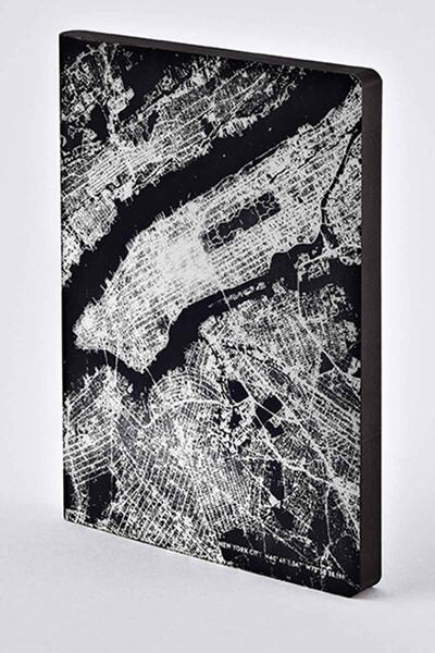 NUUNA Gray Dotted Notebook Night Light Over Nyc Silver (A5 Premium Paper - 176 Pages)