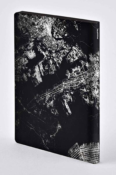 NUUNA Gray Dotted Notebook Night Light Over Nyc Silver (A5 Premium Paper - 176 Pages)